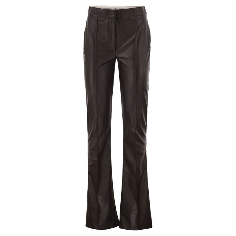 Elisabetta Franchi Women Faux Leather-Effect Flared Trousers
